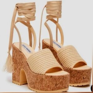 Steve Madden Tan Platform Heels with Cork Sole